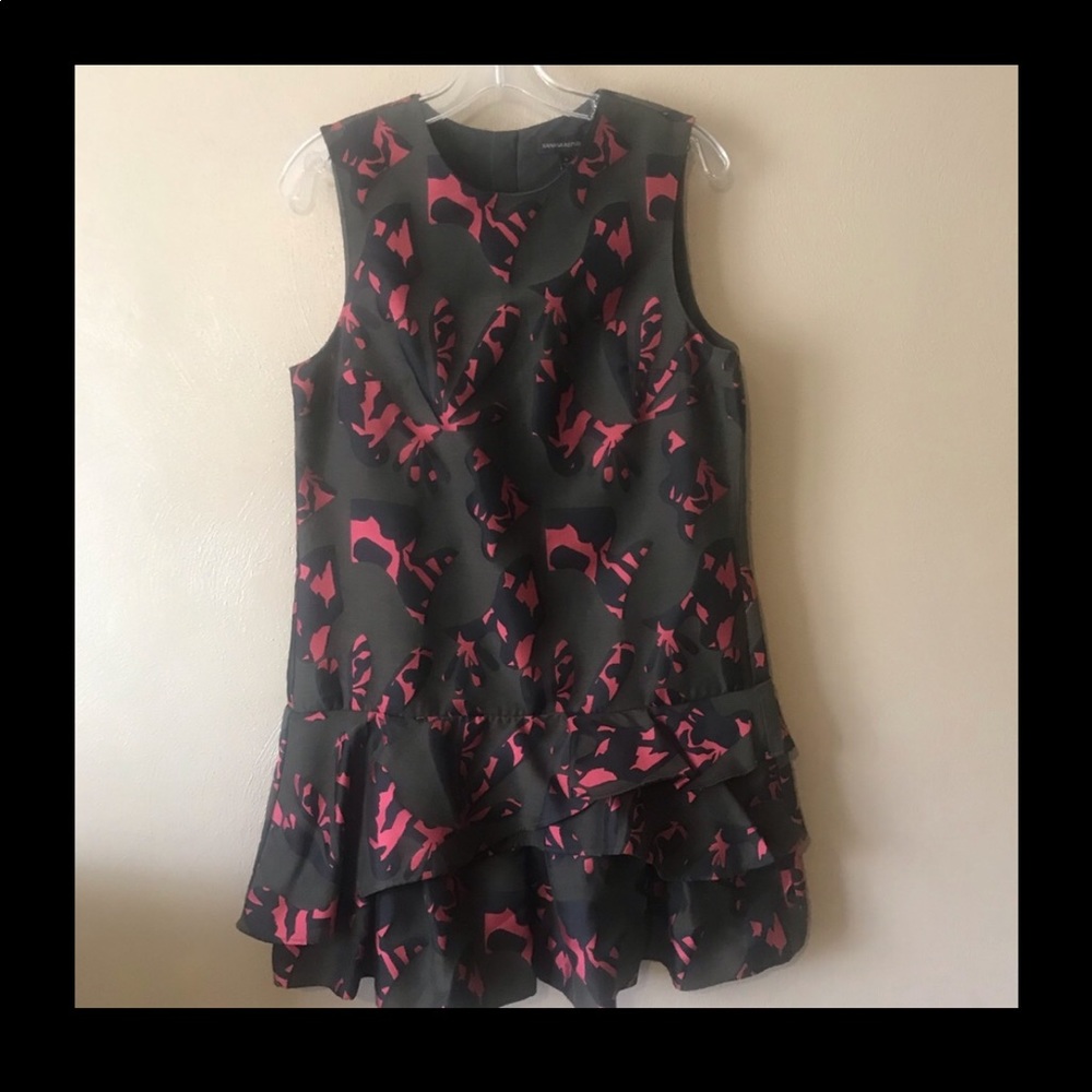 Banana Republic camo & pink ruffled dress size 6